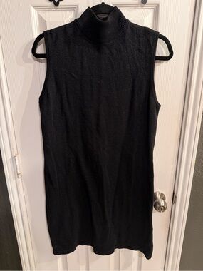 Bloomingdale's Black Sleeveless Turtleneck Mini Dress